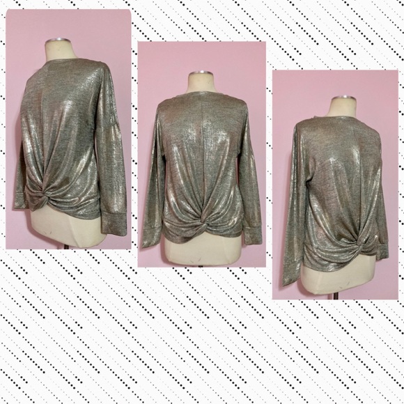 👛👠FOURTEEN PLACE METALLIC BLOUSE NWT Sz S/ M👛👠 - Picture 3 of 16